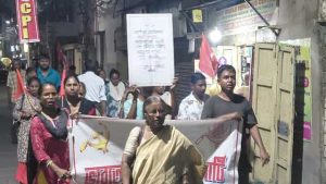 বারুইপুর ধর্ষণকাণ্ডের প্রতিবাদ জানাতে মোমবাতি মিছিল সিপিআইয়ের