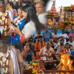 মায়াপুরে মা ও স্ত্রীকে নিয়ে দিলীপ ঘোষ