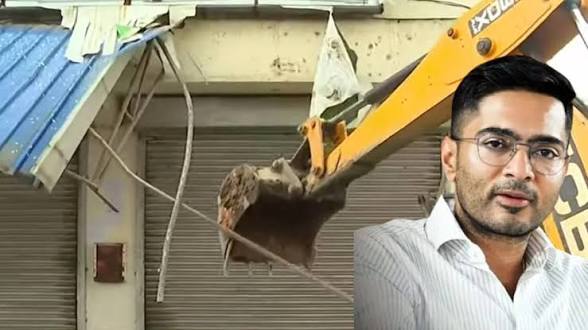 অভিষেকের আমতলার কার্যালয়ে বুলডোজার অভিযান